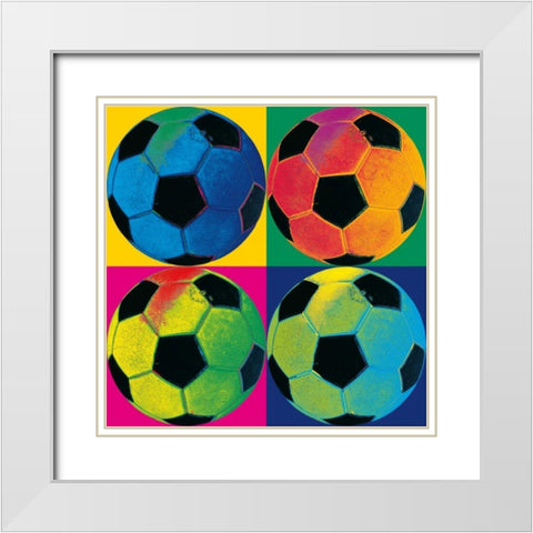 Ball Four Soccer Crop White Modern Wood Framed Art Print with Double Matting by Wild Apple Portfolio