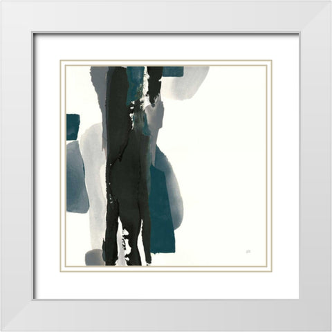 Black and Dark Teal II White Modern Wood Framed Art Print with Double Matting by Paschke, Chris