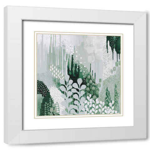 Light Green Forest II White Modern Wood Framed Art Print with Double Matting by Ferguson, Kathy