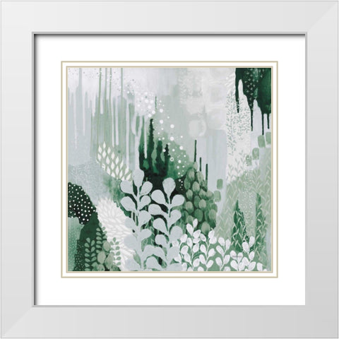 Light Green Forest II White Modern Wood Framed Art Print with Double Matting by Ferguson, Kathy