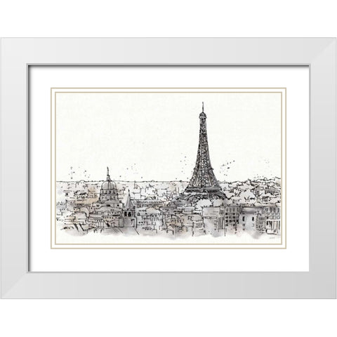 Skyline Sketches II No Words Flowers White Modern Wood Framed Art Print with Double Matting by Tavoletti, Anne