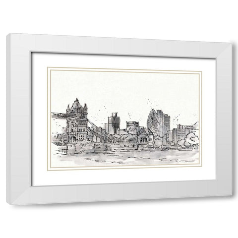 Skyline Sketches IV No Words Flowers White Modern Wood Framed Art Print with Double Matting by Tavoletti, Anne
