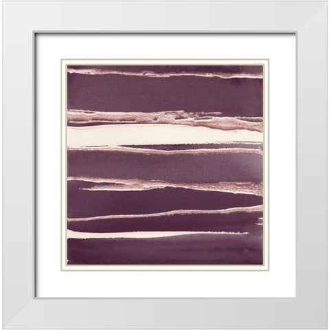 Rose Gold II Purple White Modern Wood Framed Art Print with Double Matting by Paschke, Chris