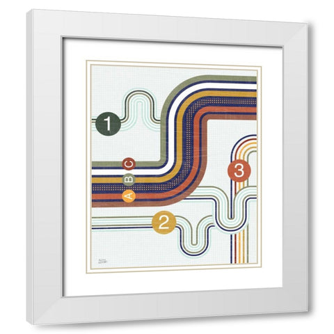 Retro Subway I White Modern Wood Framed Art Print with Double Matting by Averinos, Melissa