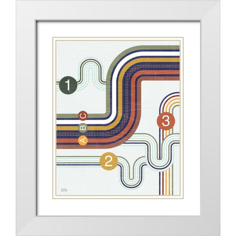Retro Subway I White Modern Wood Framed Art Print with Double Matting by Averinos, Melissa