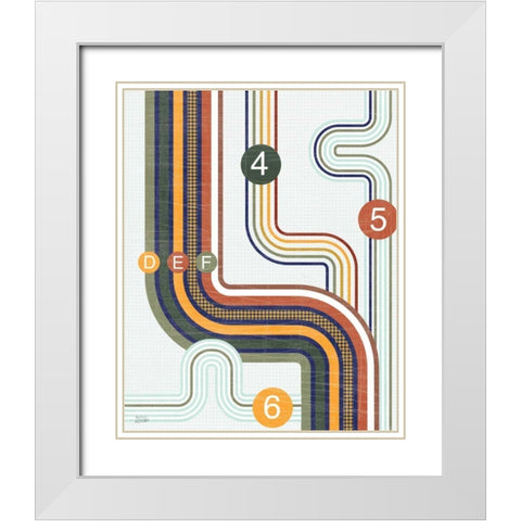 Retro Subway II White Modern Wood Framed Art Print with Double Matting by Averinos, Melissa