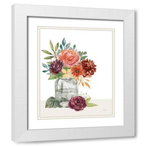 Flower Fest VI Green Jar White Modern Wood Framed Art Print with Double Matting by Urban, Mary