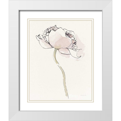 Single Somniferums I Neutral Crop White Modern Wood Framed Art Print with Double Matting by Novak, Shirley