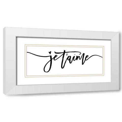 Loving You II White Modern Wood Framed Art Print with Double Matting by Wild Apple Portfolio