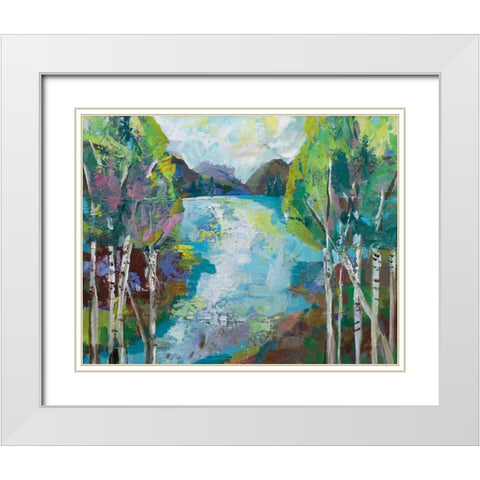Birch Pond White Modern Wood Framed Art Print with Double Matting by Vertentes, Jeanette