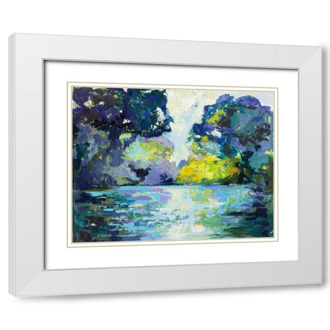 Quiet White Modern Wood Framed Art Print with Double Matting by Vertentes, Jeanette