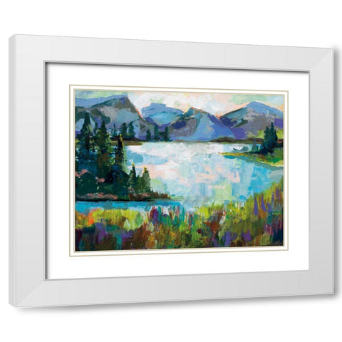 Up North White Modern Wood Framed Art Print with Double Matting by Vertentes, Jeanette
