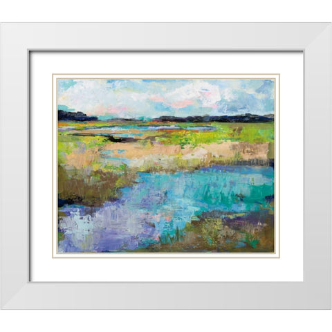 At Peace White Modern Wood Framed Art Print with Double Matting by Vertentes, Jeanette
