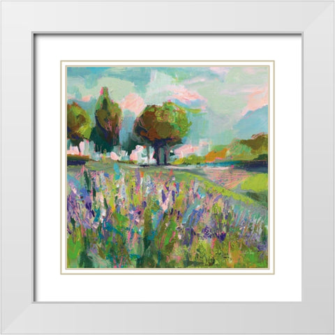 Field of Flowers White Modern Wood Framed Art Print with Double Matting by Vertentes, Jeanette