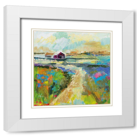 The Pasture White Modern Wood Framed Art Print with Double Matting by Vertentes, Jeanette