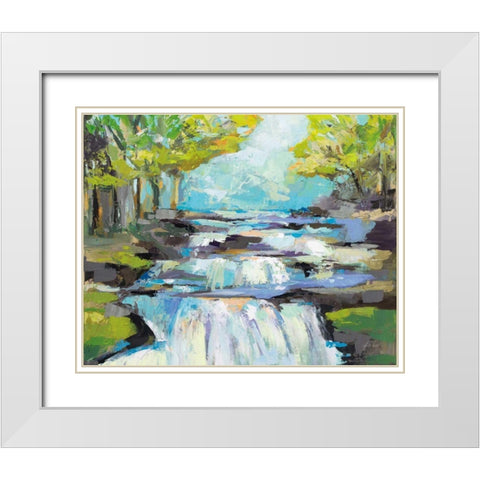 The Waterfall White Modern Wood Framed Art Print with Double Matting by Vertentes, Jeanette