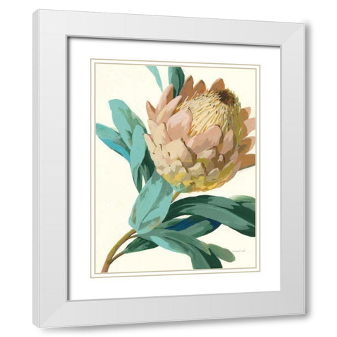 Jewel of the Garden I White Modern Wood Framed Art Print with Double Matting by Nai, Danhui