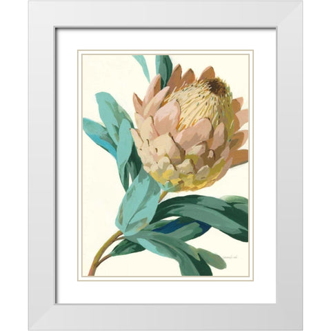 Jewel of the Garden I White Modern Wood Framed Art Print with Double Matting by Nai, Danhui