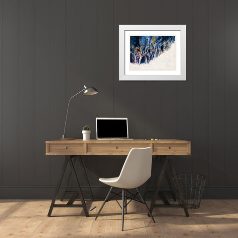 Snowy Night White Modern Wood Framed Art Print with Double Matting by Griggs, Jan