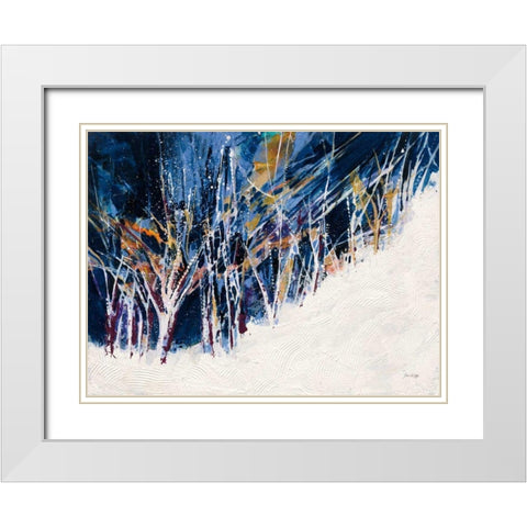 Snowy Night White Modern Wood Framed Art Print with Double Matting by Griggs, Jan