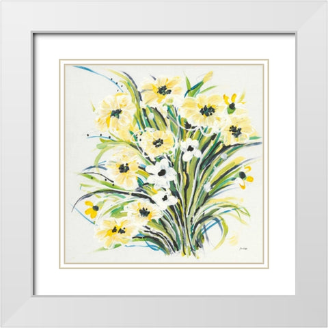 Spring II White Modern Wood Framed Art Print with Double Matting by Griggs, Jan