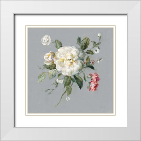 Gifts from the Garden III White Modern Wood Framed Art Print with Double Matting by Nai, Danhui