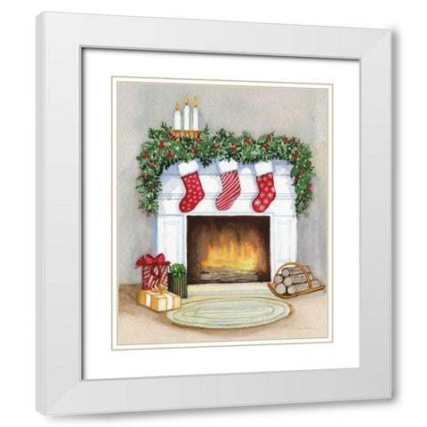 Night Before Christmas V No Cat Gray Crop White Modern Wood Framed Art Print with Double Matting by McKenna, Kathleen Parr