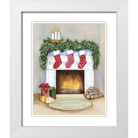 Night Before Christmas V No Cat Gray Crop White Modern Wood Framed Art Print with Double Matting by McKenna, Kathleen Parr
