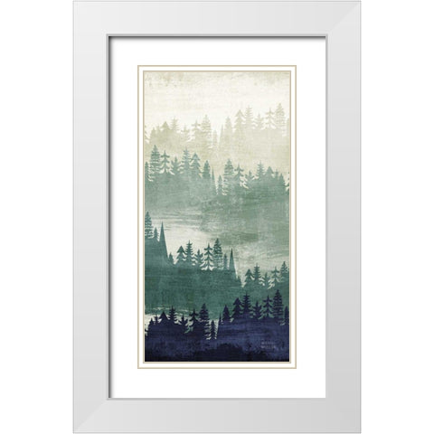 Mountainscape Navy Panel II White Modern Wood Framed Art Print with Double Matting by Mullan, Michael