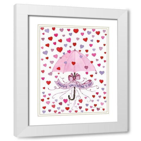 Valentine Hearts White Modern Wood Framed Art Print with Double Matting by McKenna, Kathleen Parr