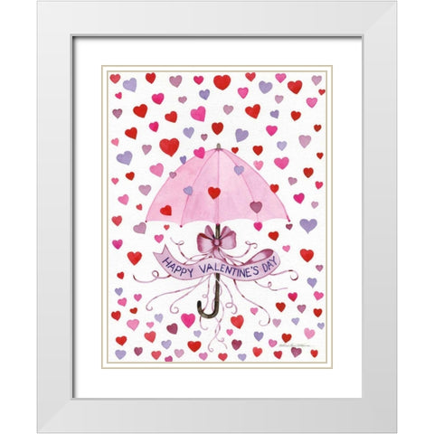Valentine Hearts White Modern Wood Framed Art Print with Double Matting by McKenna, Kathleen Parr
