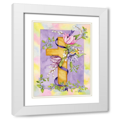 Eastertime White Modern Wood Framed Art Print with Double Matting by McKenna, Kathleen Parr