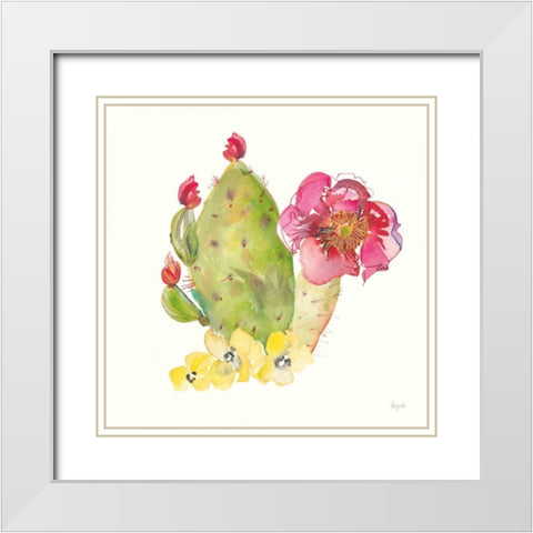 Succulent Desert II White Modern Wood Framed Art Print with Double Matting by Rice, Kristy