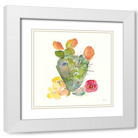 Succulent Desert III White Modern Wood Framed Art Print with Double Matting by Rice, Kristy