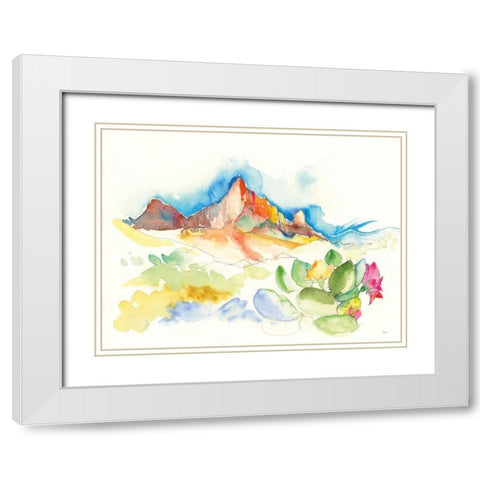 Desert Mountains White Modern Wood Framed Art Print with Double Matting by Rice, Kristy