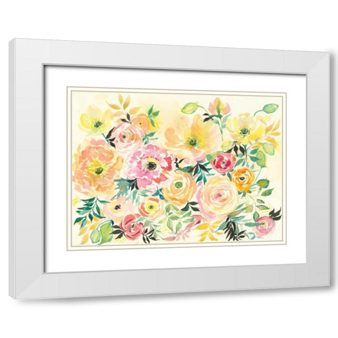 Sunny Blooms White Modern Wood Framed Art Print with Double Matting by Rice, Kristy