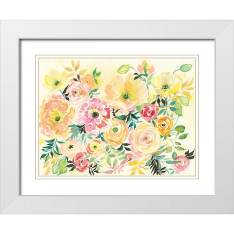 Sunny Blooms White Modern Wood Framed Art Print with Double Matting by Rice, Kristy