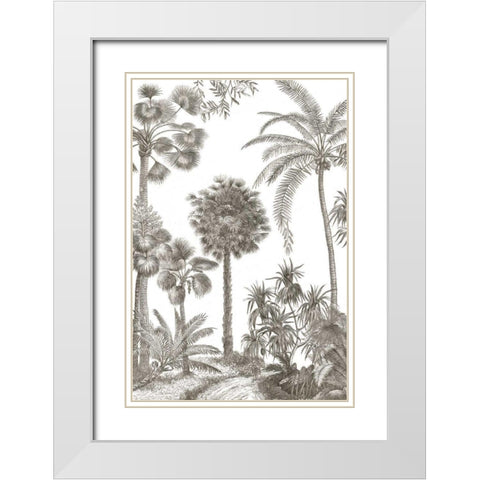 Palm Oasis I White Modern Wood Framed Art Print with Double Matting by Wild Apple Portfolio