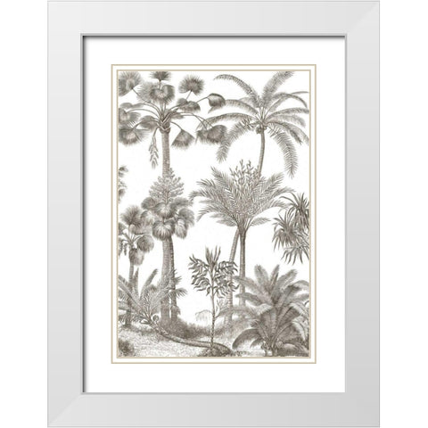 Palm Oasis II White Modern Wood Framed Art Print with Double Matting by Wild Apple Portfolio