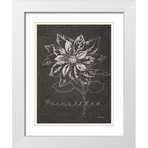 Black and White Chalkboard Christmas IV White Modern Wood Framed Art Print with Double Matting by Grove, Beth