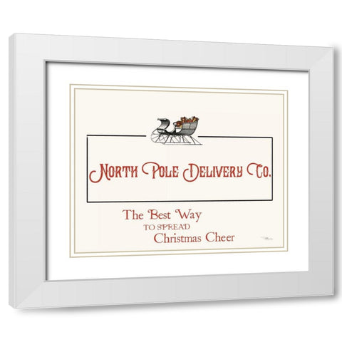 North Pole Delivery Co. White Modern Wood Framed Art Print with Double Matting by Pela Studio