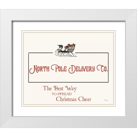 North Pole Delivery Co. White Modern Wood Framed Art Print with Double Matting by Pela Studio