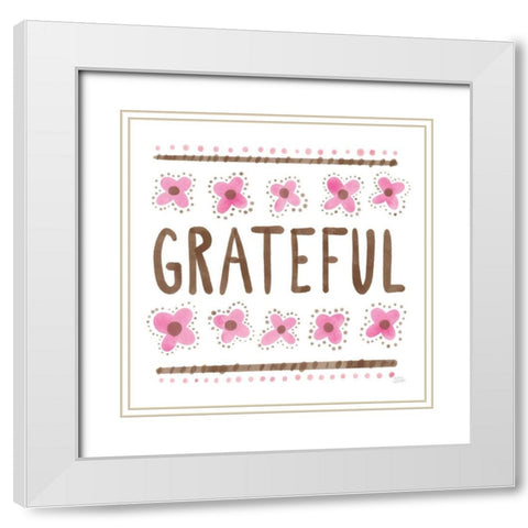 Grateful White Modern Wood Framed Art Print with Double Matting by Averinos, Melissa