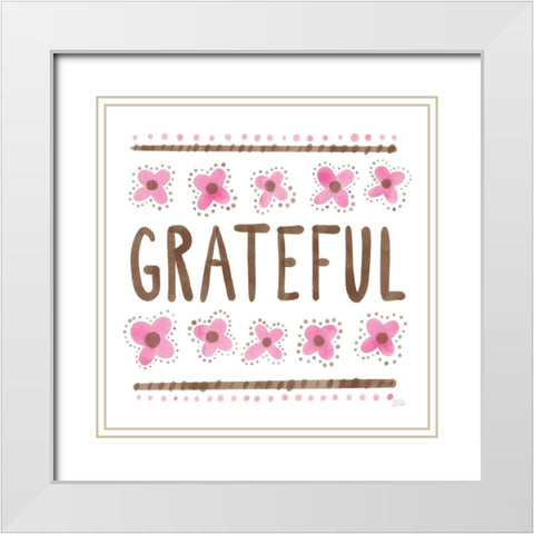 Grateful White Modern Wood Framed Art Print with Double Matting by Averinos, Melissa