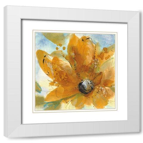 Amber Gold I White Modern Wood Framed Art Print with Double Matting by Paschke, Chris