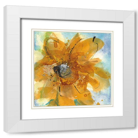 Amber Gold II White Modern Wood Framed Art Print with Double Matting by Paschke, Chris