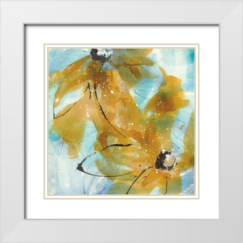 Amber Blue I White Modern Wood Framed Art Print with Double Matting by Paschke, Chris