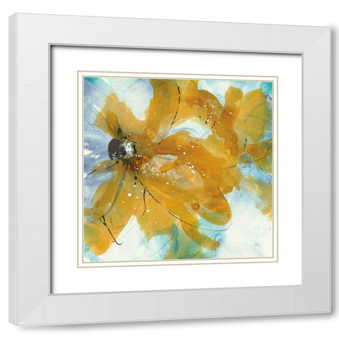 Amber Blue II White Modern Wood Framed Art Print with Double Matting by Paschke, Chris