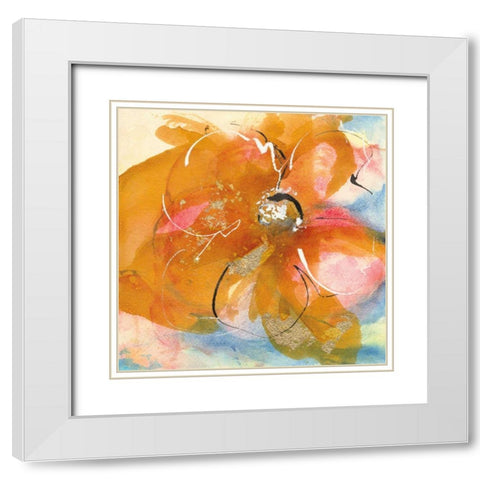 Amber Wash I White Modern Wood Framed Art Print with Double Matting by Paschke, Chris
