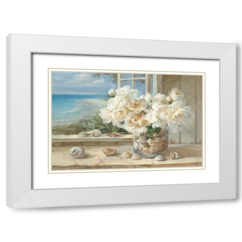 By the Sea White Modern Wood Framed Art Print with Double Matting by Nai, Danhui